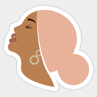 A girl with pearls Sticker
